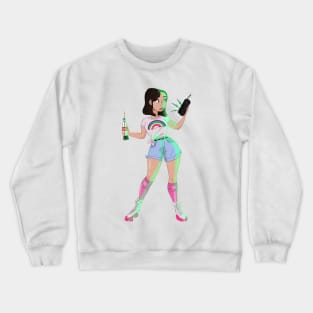 Girl in roller skates Illustration Crewneck Sweatshirt